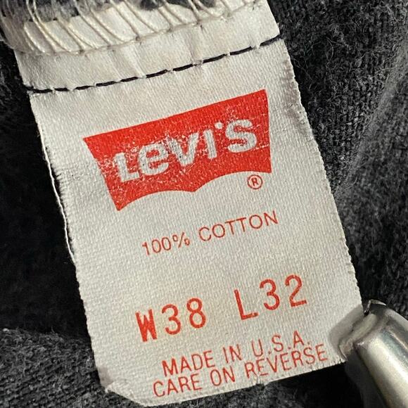 Levi’s 505 Jeans Men’s Size 38x32 Dark Gray Made in USA Vintage Straight Leg - Picture 1 of 14